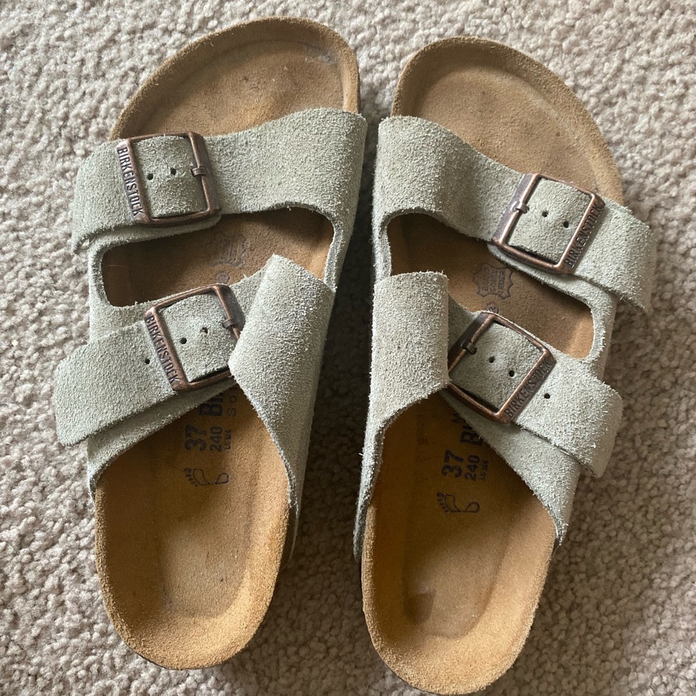 Birkenstock Arizona Suede Leather Slides